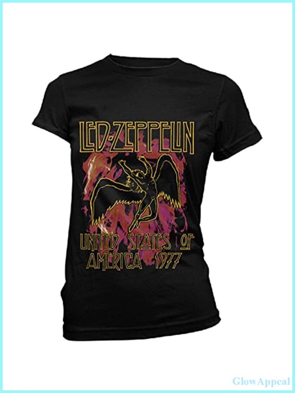 Cotton Crew Neck Short-Sleeve T-Shirt with Flames and Logo